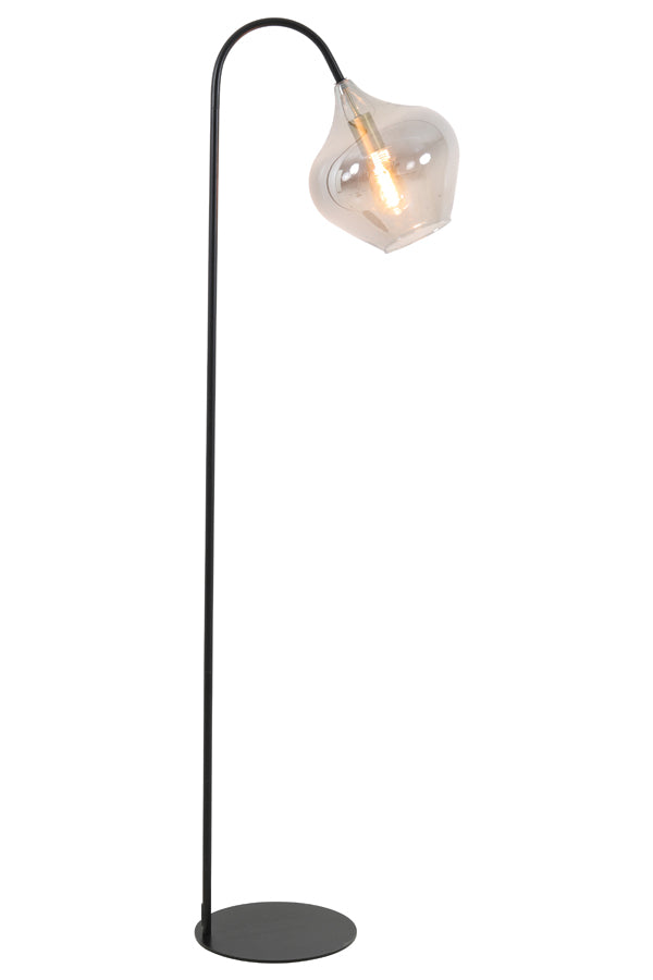 Floor lamp 45x28x160 cm RAKEL matt black+smoked